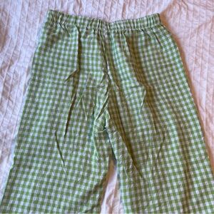 Green Checkered wide leg